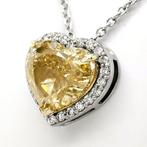 Hanger - 14 karaat Witgoud - 4.26ct. tw. Geel Diamant