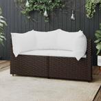 vidaXL Tuinhoekbanken met kussens 2 st poly rattan bruin, Tuin en Terras, Verzenden, Nieuw, Rotan