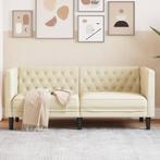 vidaXL Tweezitsbank Chesterfield-stijl kunstleer, Huis en Inrichting, Banken | Bankstellen, Verzenden, Nieuw, Tweepersoons, Leer