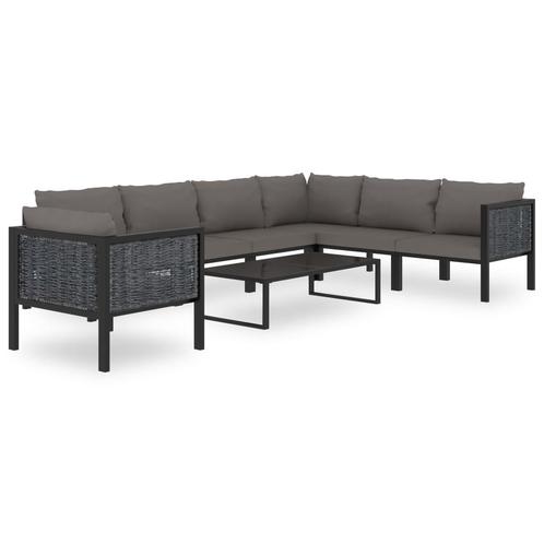 vidaXL 8-delige Loungeset met kussens poly rattan antraciet, Tuin en Terras, Tuinsets en Loungesets, Loungeset, Nieuw, Rotan, Verzenden