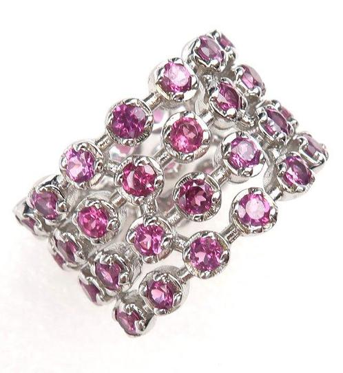 Granaat - Zilver, Granaat - Duizendpootring - Zilver 925 -, Antiek en Kunst, Antiek | Boeken en Bijbels