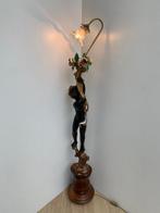 Staande lamp - Lindehout - Houten ´Blackamoor´ staande op, Antiek en Kunst