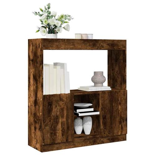 vidaXL Hoge kast 92x33x100 cm bewerkt hout gerookt, Huis en Inrichting, Kasten | Boekenkasten, Nieuw, Overige houtsoorten, Verzenden