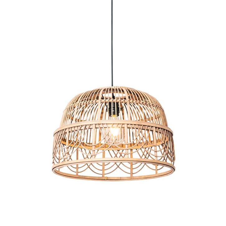Oosterse hanglamp rotan 49 cm - Michelle, Huis en Inrichting, Lampen | Hanglampen, Nieuw, Overige materialen, 75 cm of meer