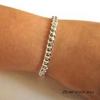 Zilveren ronde gourmet armband 20 cm 6.5 mm, Sieraden, Tassen en Uiterlijk, Armbanden, Verzenden, Nieuw, Zilver
