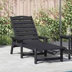 vidaXL Ligstoel Zwart 73.5 x 92 x 90cm HDPE, Tuin en Terras, Tuinstoelen, Verzenden, Nieuw
