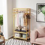 Bamboe Kledingrek met Wielen –Garderobe en Schoenenrek 78×37, Huis en Inrichting, Verzenden, Nieuw