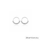 Zilveren kleine open creolen met beads, Verzenden, Nieuw, Zilver