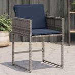 vidaXL Tuinstoelen 4 st met kussens poly rattan grijs, Tuin en Terras, Tuinstoelen, Verzenden, Nieuw, Rotan