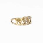 Geelgouden Ring met Olifantjes en Steentjes 333, Ophalen, Nieuw