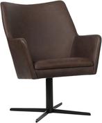 Direct meenemen | Bruine leren draaifauteuil | bruin leer |, Huis en Inrichting, Fauteuils, Nieuw, Ophalen of Verzenden, 50 tot 75 cm