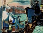 Wim Bosma (1902-1985) - Haven met Katwijkse vissersboot