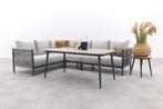 GI Diamo lounge-dining hoekset (5-delig) - Carbon Black/Zand, Tuin en Terras, Tuinsets en Loungesets, Verzenden, Nieuw, Overige materialen