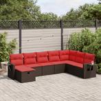 vidaXL 8-delige Loungeset met kussens poly rattan bruin, Nieuw, 8 zitplaatsen, Loungeset, Verzenden