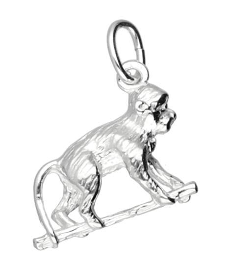 Zilveren Aap ketting hanger - 2, Sieraden, Tassen en Uiterlijk, Kettinghangers, Verzenden