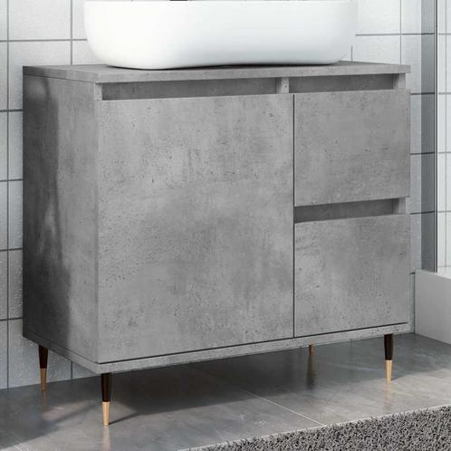 vidaXL Badkamerkast 65x33x60 cm bewerkt hout betongrijs, Huis en Inrichting, Tafels | Kaptafels, Nieuw, Verzenden