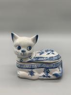 Sieradendoos dekselpot Chinees porselein kat blauw wit, Antiek en Kunst, Antiek | Porselein, Ophalen of Verzenden
