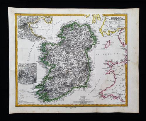 Europa - Ierland / Dublin / Belfast; A. Stieler / G.J., Boeken, Atlassen en Landkaarten