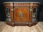 Credenza - Hout, Marmer, Brons, Messing, Glas
