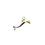 Gouden hanger van een dolfijn met diamant | 0,005 ct., Ophalen of Verzenden, Gebruikt, Goud, Overige merken