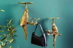 Set van 2 wandkapstok WILDLIFE BIRDS 45cm goud Metaal, Huis en Inrichting, Ophalen of Verzenden, Nieuw