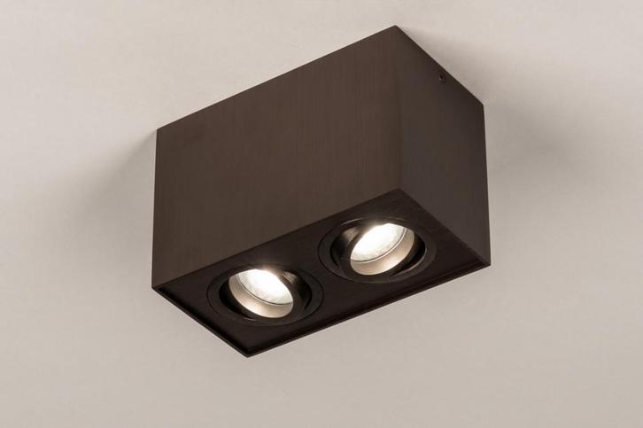 Rietveld Spots - Bruin, Brons - Brons, Metaal, Aluminium, Huis en Inrichting, Lampen | Hanglampen, Verzenden