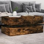 vidaXL Salontafel met LED-verlichting 90x50x40 cm gerookt, Verzenden, Nieuw, Overige houtsoorten, 50 tot 100 cm