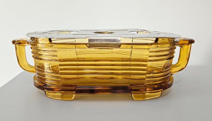 Val Saint Lambert - Rechaud - Amber - Art Deco - Persglas -, Antiek en Kunst, Kunst | Designobjecten