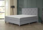 ACTIE! Boxspring Porto 180 200 Grijs, Verzenden, 180 cm, 200 cm, Nieuw