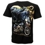 Wolf Adelaar en Motor in de Nacht T-Shirt Zwart, Kleding | Heren, Verzenden, Nieuw