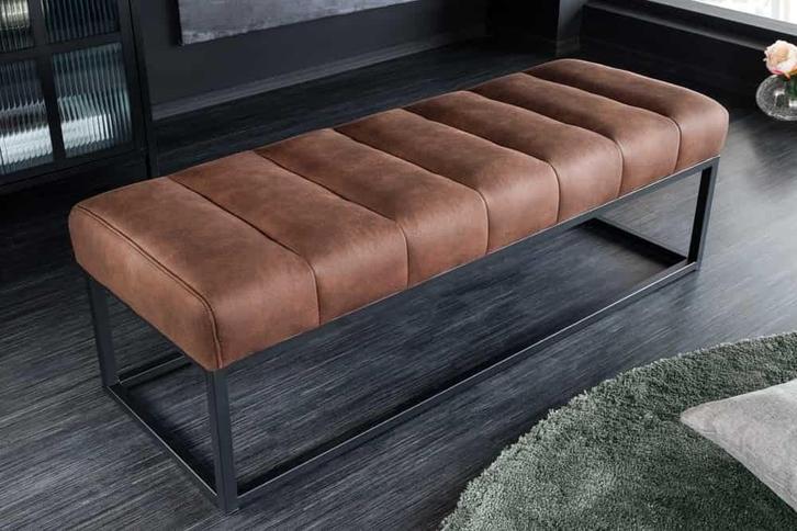 Design bank PETIT BEAUTE 110cm antiekbruin microvezel zwart, Huis en Inrichting, Banken | Bankstellen, Ophalen of Verzenden