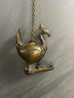 Pauw-vormige olielamp - Brons - India - Begin 20e eeuw, Antiek en Kunst