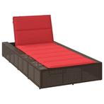 vidaXL Ligbed met zwevend kussen poly rattan bruin, Verzenden, Nieuw