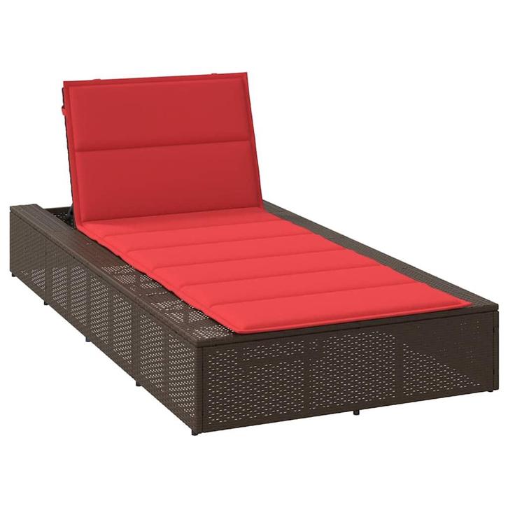vidaXL Ligbed met zwevend kussen poly rattan bruin, Tuin en Terras, Ligbedden, Nieuw, Verzenden