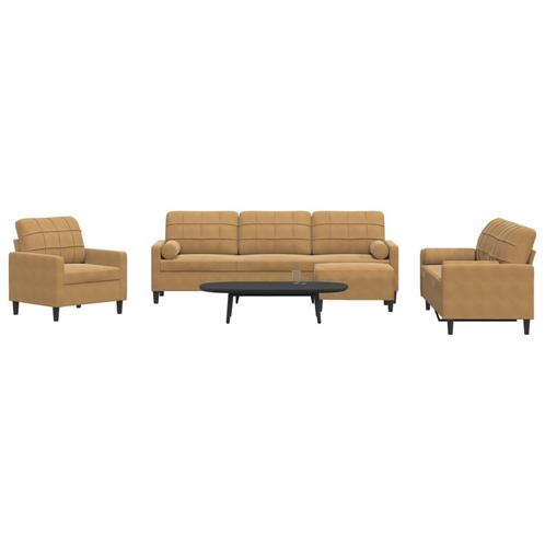 vidaXL 4-delige Loungeset met kussens en bolsters fluweel, Huis en Inrichting, Banken | Bankstellen, Nieuw, Stof, Vierpersoons of meer