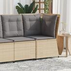 vidaXL Tuinhoekbank met kussens poly rattan beige, Verzenden, Nieuw, Rotan