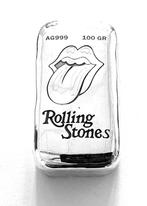 100 gram - Zilver .999 - Rolling Stones  (Zonder, Postzegels en Munten, Edelmetalen en Baren