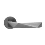 Deurkruk Luxury op rond rozet - PVD gun metal, Verzenden, Nieuw