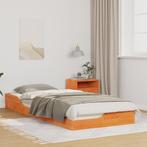 vidaXL Bedframe Wasbruin 80 x 220 cm Massief grenenhout, Verzenden, Nieuw, Bruin, Hout