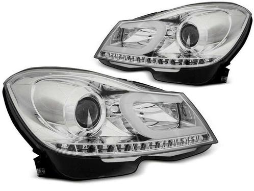 Mercedes W204 2011 tot 2014 LEDtube koplamp unit Chrome, Auto-onderdelen, Verlichting, Nieuw, Mercedes-Benz, Verzenden