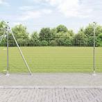vidaXL Hecke met palen Zilver 1.6 x 10 m Staal, Verzenden, Nieuw, IJzer