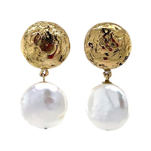 Gouden oorsieraden met parel 18 karaat, Sieraden, Tassen en Uiterlijk, Oorbellen, Wit, Zo goed als nieuw, Goud, Verzenden