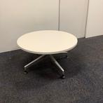 Herman Miller ronde design tafel, Ø 80 cm, wit blad - grijze, Huis en Inrichting, Tafels | Salontafels, Ophalen of Verzenden, Gebruikt