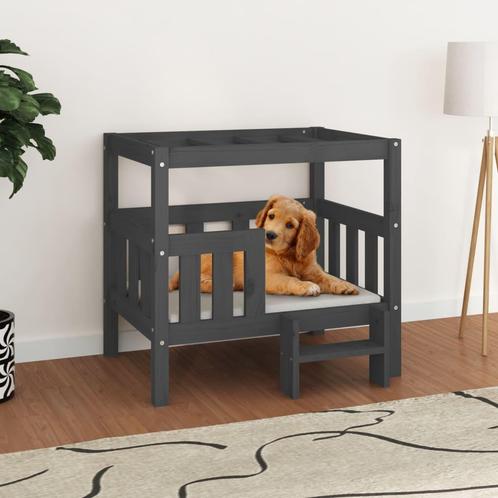 vidaXL Hondenmand 75,5x63,5x70 cm massief grenenhout grijs, Dieren en Toebehoren, Honden-accessoires, Nieuw, Verzenden
