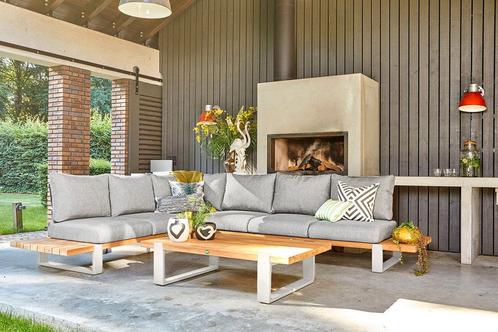 Suns Nardo loungeset 6-zits soft grey - wit frame |, Tuin en Terras, Tuinsets en Loungesets, Ophalen of Verzenden