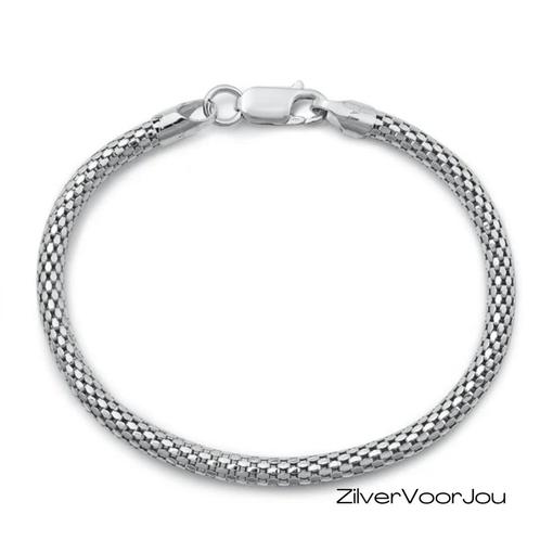 925 Zilveren Italian mesh armband, Sieraden, Tassen en Uiterlijk, Armbanden, Nieuw, Verzenden