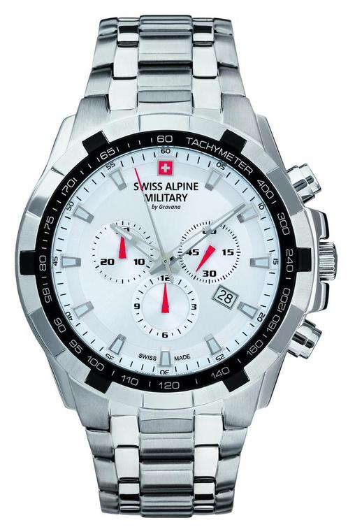 Swiss Alpine Military 7043.9132 heren horloge 46 mm, Sieraden, Tassen en Uiterlijk, Horloges | Heren, Staal, Nieuw, Staal, Overige merken