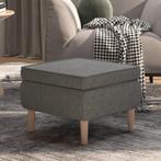 vidaXL Kruk met houten poten stof lichtgrijs, Huis en Inrichting, Stoelen, Verzenden, Nieuw, Grijs