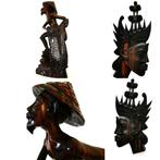 Handvervaardigd - Beeld, Houtgesneden Balinese Visser en, Antiek en Kunst