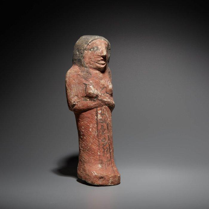 Oud-Egyptisch kalksteen Ushabti. Nieuwe Koninkrijk, 19e -, Verzamelen, Mineralen en Fossielen